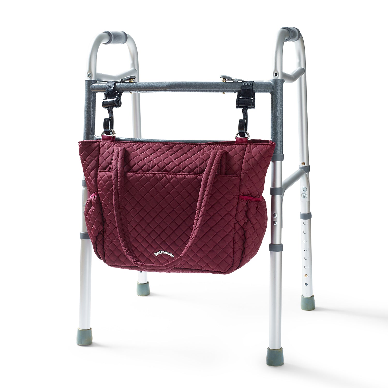 Burgundy Rollatote Delight Quilted Bag on Walker