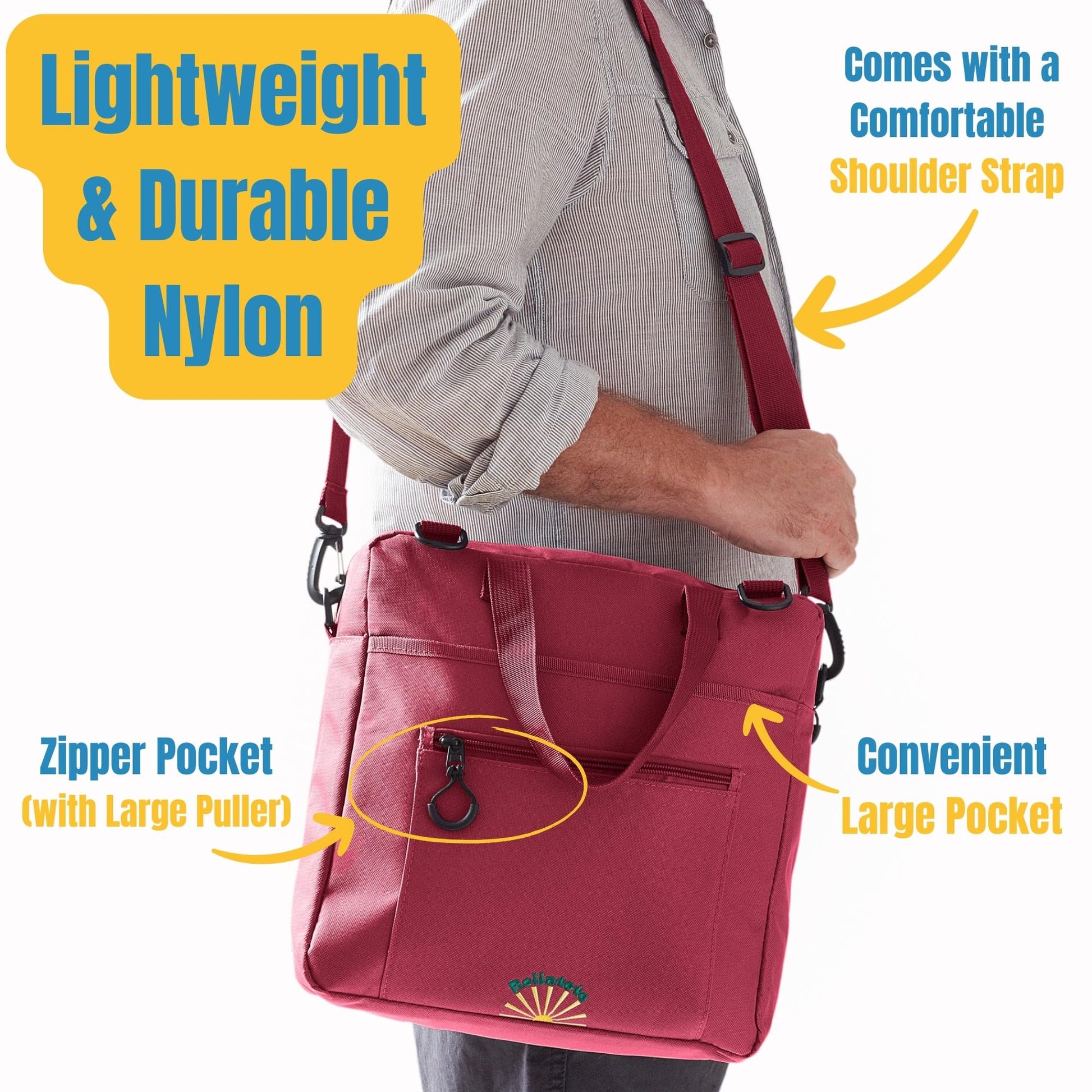 Rollatote Nylon Messenger Red